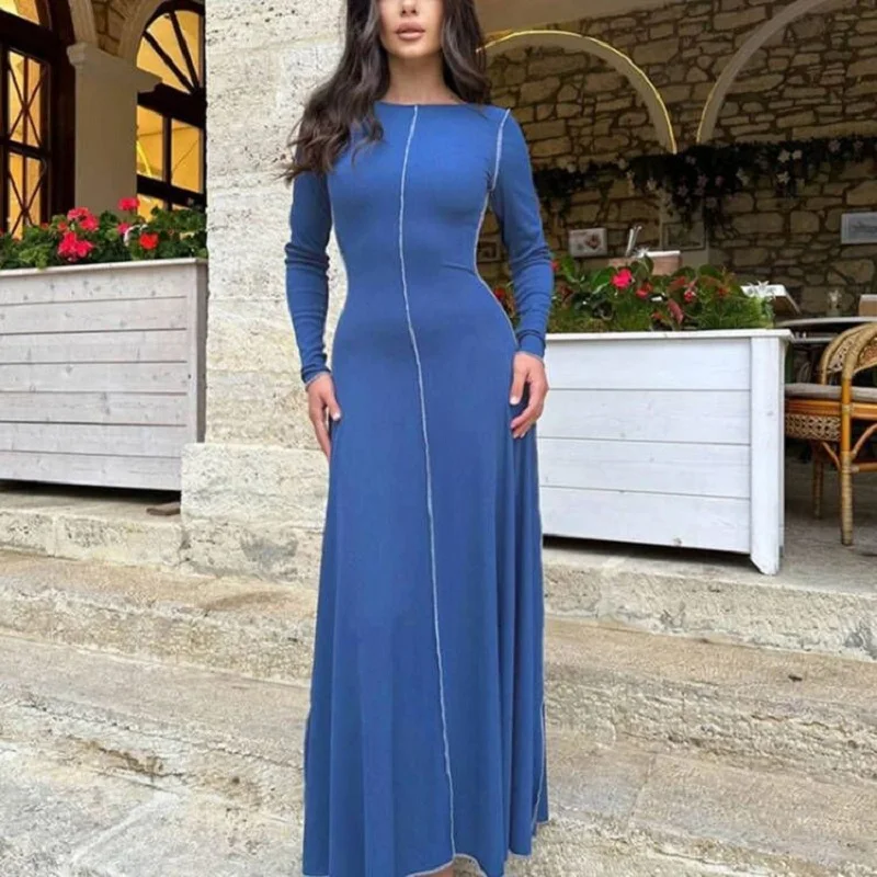 Spring Fashion O-neck A-Line Long Dress Women Elegant Solid Bohemian Maxi Dress Autumn Long Sleeve French Party Dresses Vestidos
Spring Fashion O-neck A-Line Long Dress Women Elegant Solid Bohemian Maxi Dress Autumn Long Sleeve French Party Dresses Vestidos