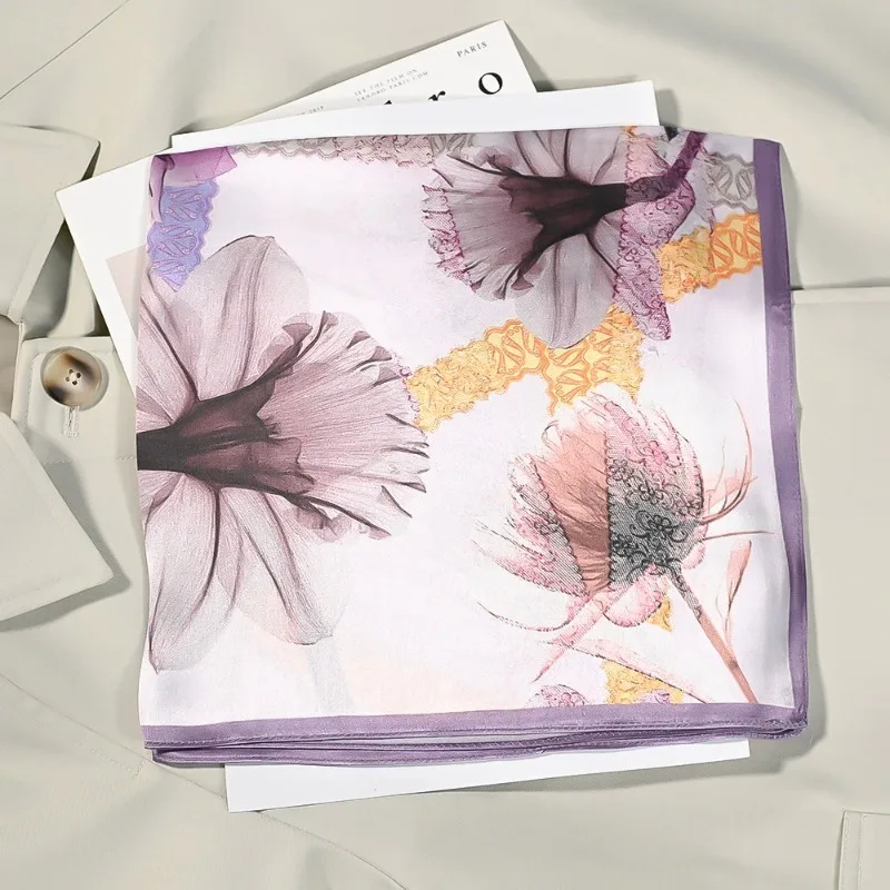 53cm 100% Mulberry Silk Silk Scarf Women's Trendy Printedkerchief Fashionable and Versatile Clothes Bags and Accessories Scarf 53cm 100% Mulberry Silk Silk Scarf Women's Trendy Printedkerchief Fashionable and Versatile Clothes Bags and Accessories Scarf