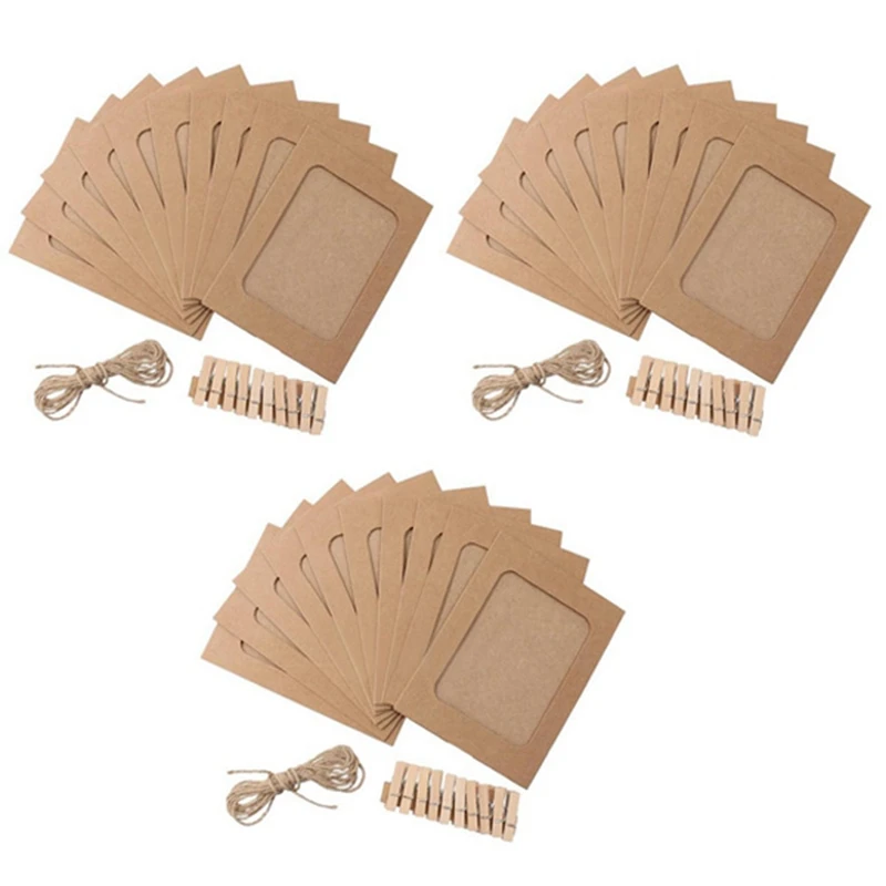 30 Pcs / Set Paper Photo DIY Wall Picture Hanging Frame Album Rope Clip Set Home Decor 3Inch Brown
30 Pcs / Set Paper Photo DIY Wall Picture Hanging Frame Album Rope Clip Set Home Decor 3Inch Brown