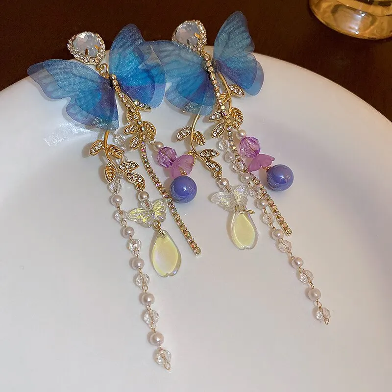 Blue Butterfly Drop Earring for Women Imitation Pearl Crystal Long Tassel Chain Rhinestone Earring Party Wedding Jewelry Gifts 5 Mallzona S79e7a930dc2a4453a7198b8df049ef3eq Blue Butterfly Drop Earring for Women Imitation Pearl Crystal Long Tassel Chain Rhinestone Earring Party Wedding Jewelry Gifts Mallzona