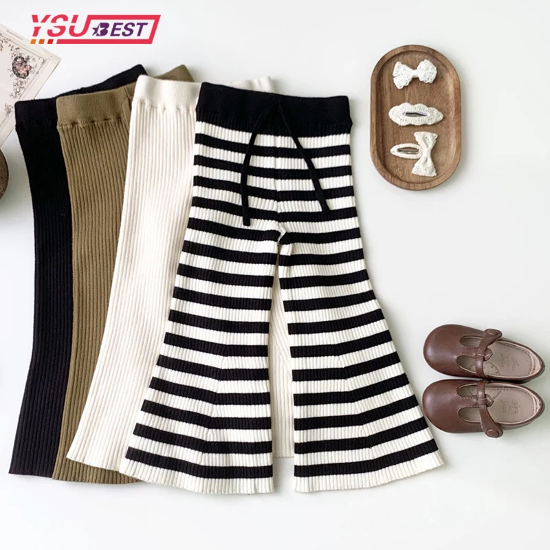 Осенние расклешенные брюки для маленьких девочек 1-7 лет, брюки для маленьких девочек, трикотажные универсальные эластичные широкие брюки в полоску для маленьких девочек в Корейском стиле
Осенние расклешенные брюки для маленьких девочек 1-7 лет, брюки для маленьких девочек, трикотажные универсальные эластичные широкие брюки в полоску для маленьких девочек в Корейском стиле