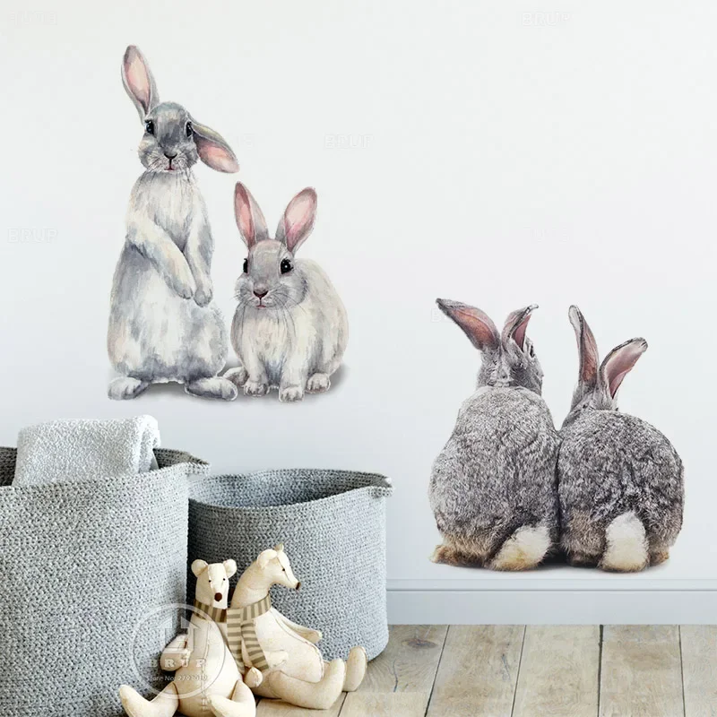 Cute Two Grey Bunny Rabbit Hares Wall Stickers for Kids Room Baby Nursery Room Decoration Wall Decals Home Decor PVC Removable
Cute Two Grey Bunny Rabbit Hares Wall Stickers for Kids Room Baby Nursery Room Decoration Wall Decals Home Decor PVC Removable