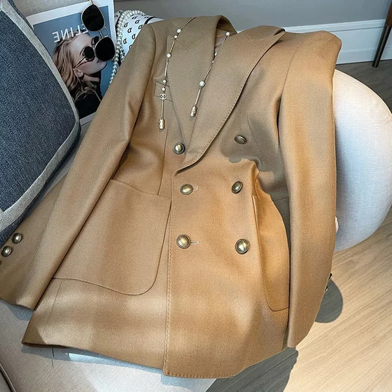 High Quality Autumn Spring Heavy Industry Khaki Fragrance Suit Women's Mid-Length Stitching Trendy Blazer
High Quality Autumn Spring Heavy Industry Khaki Fragrance Suit Women's Mid-Length Stitching Trendy Blazer