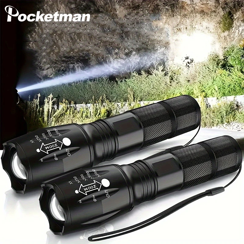 

LED Flashlights High Lumen Tactical Flashlight with 5 Modes Waterproof Zoomable Portable Torch for Camping Hiking Outdoor