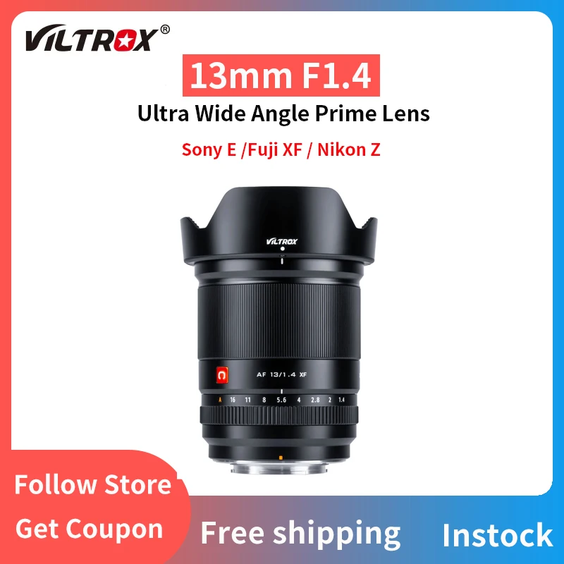 VILTROX 13 мм F1.4 Большая диафрагма Автофокус ультра широкий угол APS-C Sony E Nikon Z Fuji X Крепление объектива Vlog объектив камеры
VILTROX 13 мм F1.4 Большая диафрагма Автофокус ультра широкий угол APS-C Sony E Nikon Z Fuji X Крепление объектива Vlog объектив камеры