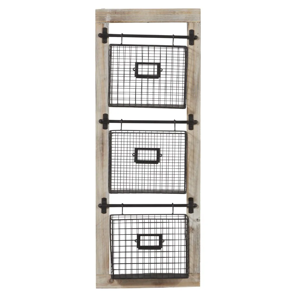 DecMode 36" Black Metal 3 Slot Wire Magazine Rack Holder with Suspended Baskets and Label Slots Maximum Weight Limit Is 15 Lbs.
DecMode 36" Black Metal 3 Slot Wire Magazine Rack Holder with Suspended Baskets and Label Slots Maximum Weight Limit Is 15 Lbs.