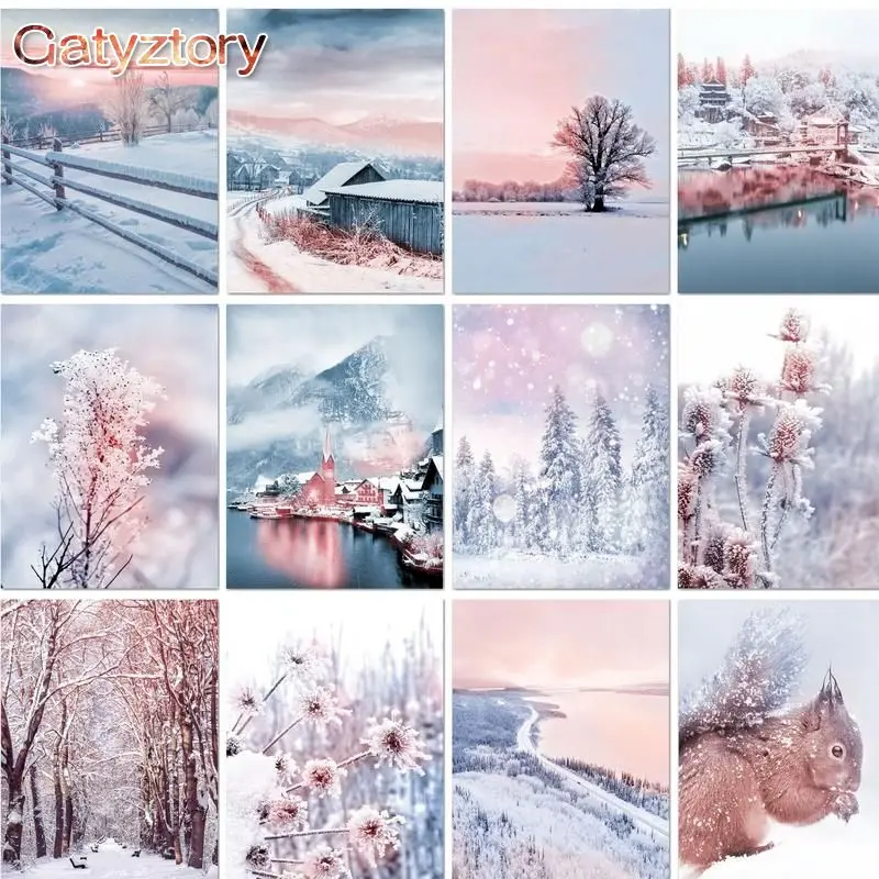 GATYZTORY Diy Oil Painting By Numbers Winter Picture Landscape Wall Art For Home Decoration Acrylic Paint Drawing By Numbers Kit
GATYZTORY Diy Oil Painting By Numbers Winter Picture Landscape Wall Art For Home Decoration Acrylic Paint Drawing By Numbers Kit