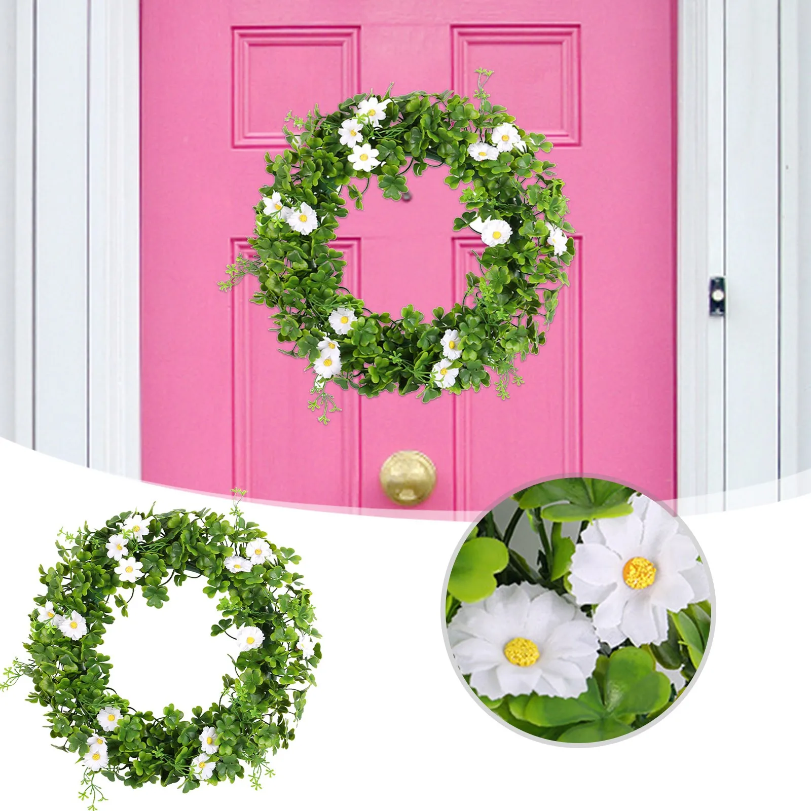 

Faux Wreath 2024 Spring Faux Wreath Outdoor Patio Decoration Door Hanging Decoration товари для дому Room Decor New 2024