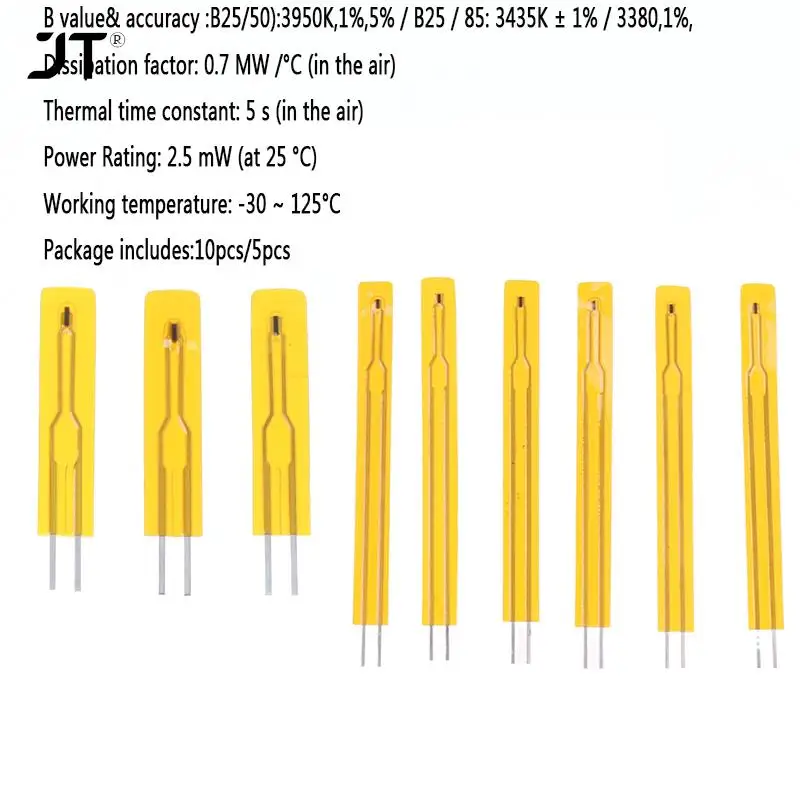10pc/5pcs NTC 10K 50K 100K 1% Ohm R 2.5cm 5cm Thermistor Sensor B:3435 3380 3950 Thermal Resistor Resister Thin Film Resistors 
10pc/5pcs NTC 10K 50K 100K 1% Ohm R 2.5cm 5cm Thermistor Sensor B:3435 3380 3950 Thermal Resistor Resister Thin Film Resistors