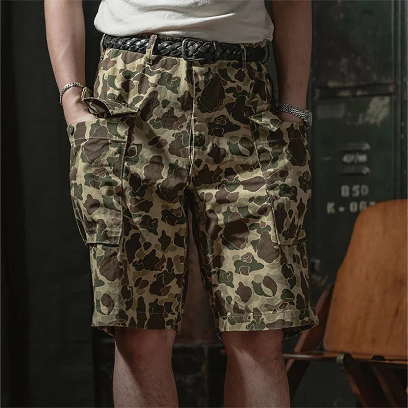 

Bronson M-43 HBT Duck Hunter Camo Shorts US Army Combat Men's Cargo Pants Loose Fit