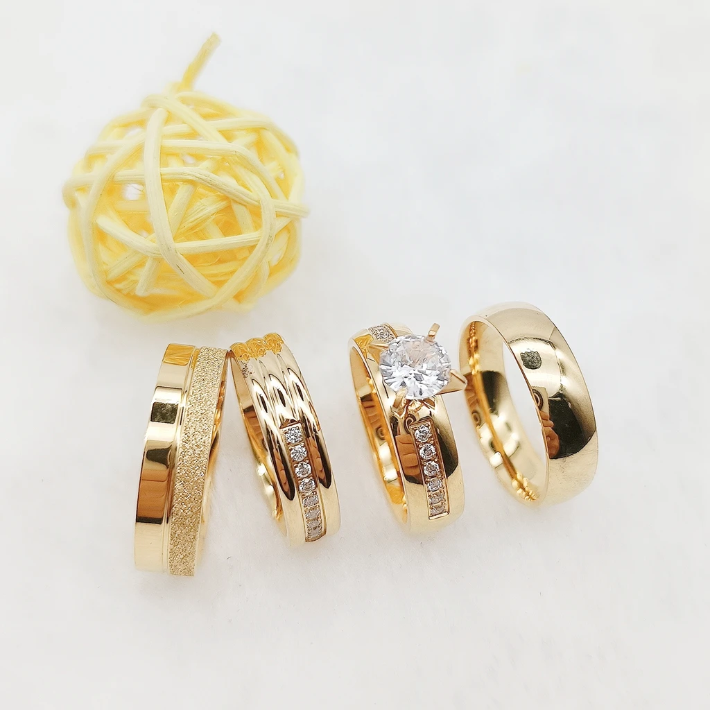 Wholesale 14k Gold Plated Engagement Rings Wedding Couples Bridal Sets For Men and Women 18k Gold Plated Jewery
Wholesale 14k Gold Plated Engagement Rings Wedding Couples Bridal Sets For Men and Women 18k Gold Plated Jewery