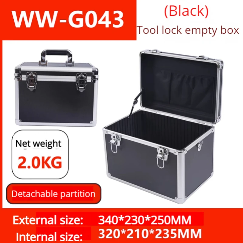 Aluminum Alloy portable hardware maintenance toolbox Large password suitcase tool board partition strap keychain lock box
Aluminum Alloy portable hardware maintenance toolbox Large password suitcase tool board partition strap keychain lock box