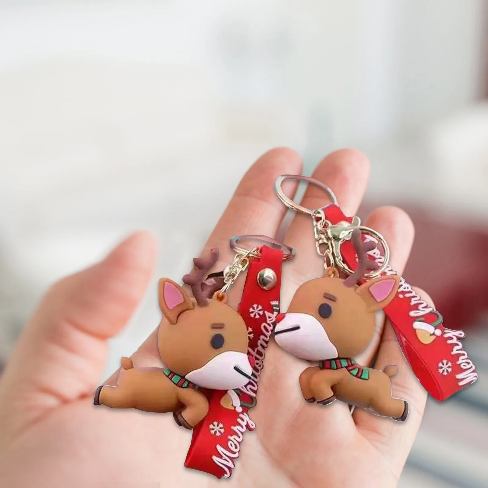 

Merry Christmas Keychains Cartoon Santa Claus Elk Snowman Keychain For Women Children Gift 2023 New Year Decoration Xmas Noel