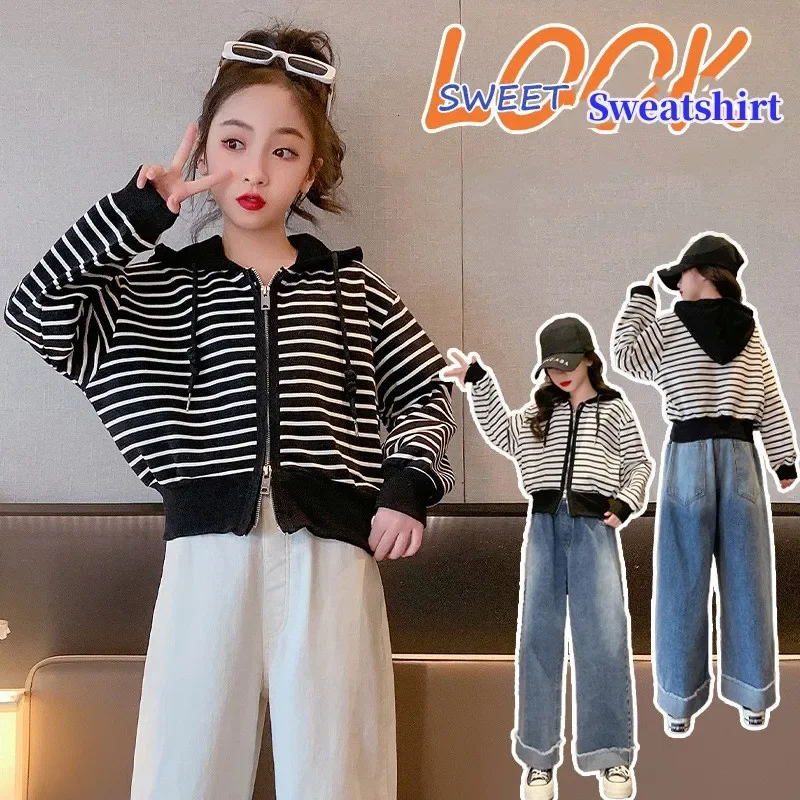 Spring Autumn Girls Cotton Contrast Striped 2-Way Zip Sweatshirt Jacket School Kid Tracksuit Tops Child Outerwear Hoodie 5-14Yrs
Spring Autumn Girls Cotton Contrast Striped 2-Way Zip Sweatshirt Jacket School Kid Tracksuit Tops Child Outerwear Hoodie 5-14Yrs