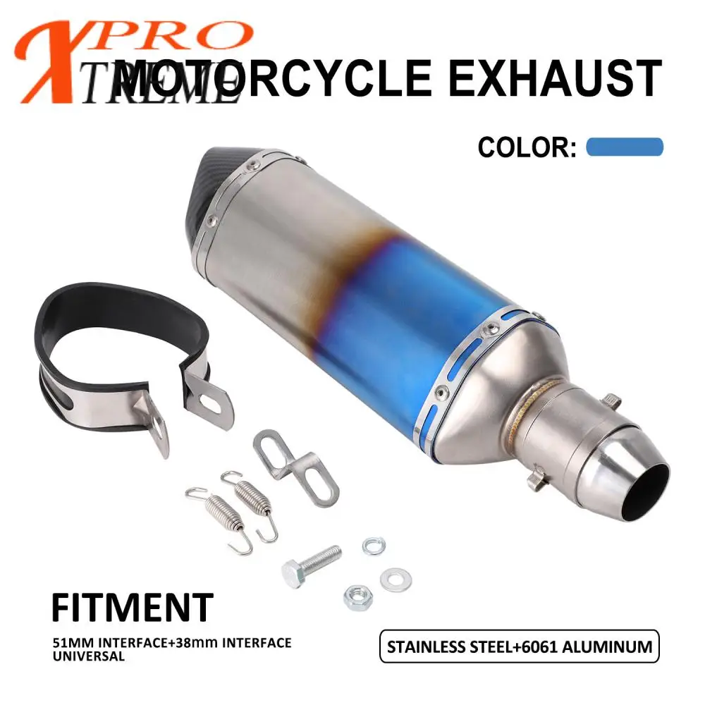 

55mm 33mm Interface Universal Exhaust Modified Muffler Pipe Echappement For KTM YAMAHA KAWASAKI SUZUKI HONDA GASGAS HUSQVARNA