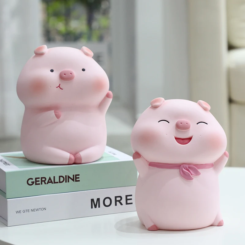 

Cute Pig Piggy Bank Adult Kids Living Room Creative Ornament Anti Fall Secret Coin Money Box Hidden Storage Gift Home Decoration