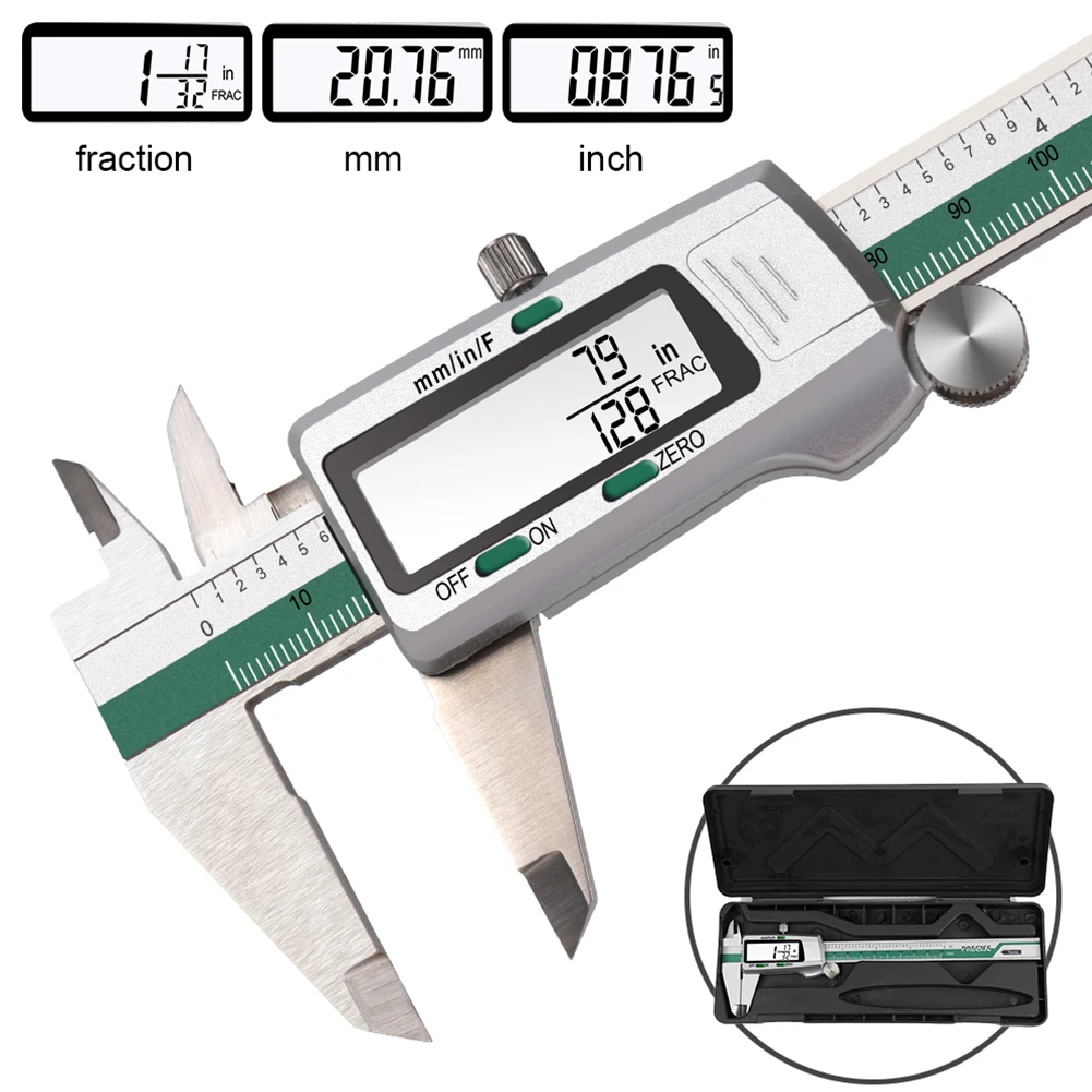 UYANGG 6-Inch 150mm Stainless Steel Digital Display Caliper Electronic Digital Vernier Caliper Metal Micrometer Measuring Tool
UYANGG 6-Inch 150mm Stainless Steel Digital Display Caliper Electronic Digital Vernier Caliper Metal Micrometer Measuring Tool