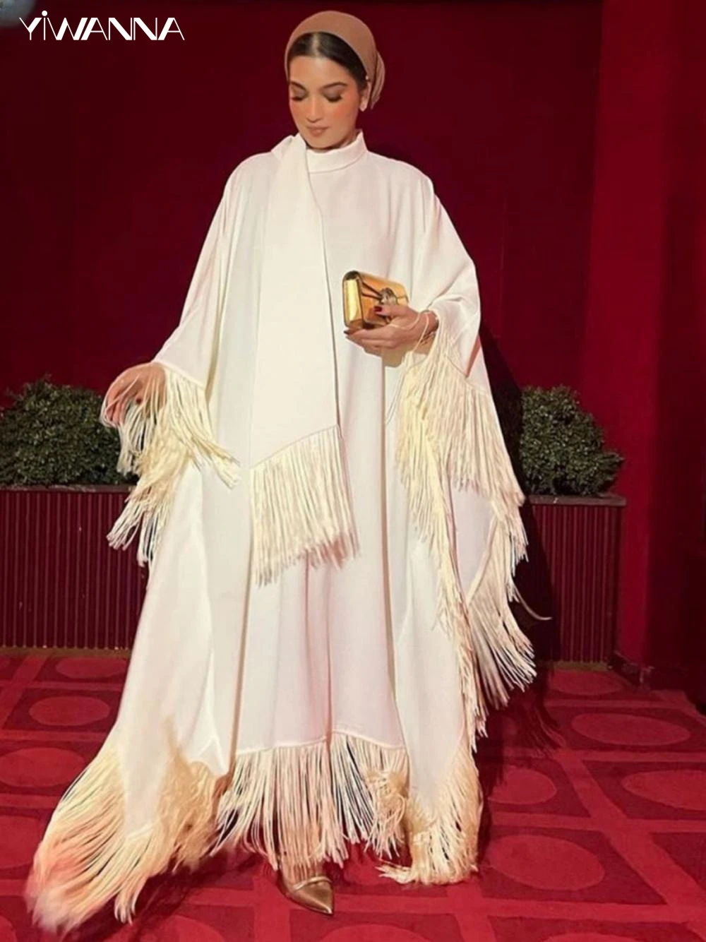 Modest High Collar Long Sleeve Wedding Dress Classic Tassel Bride Robe Muslim Elegant Chiffon Long Bridal Gown Robe De Mariée
Modest High Collar Long Sleeve Wedding Dress Classic Tassel Bride Robe Muslim Elegant Chiffon Long Bridal Gown Robe De Mariée