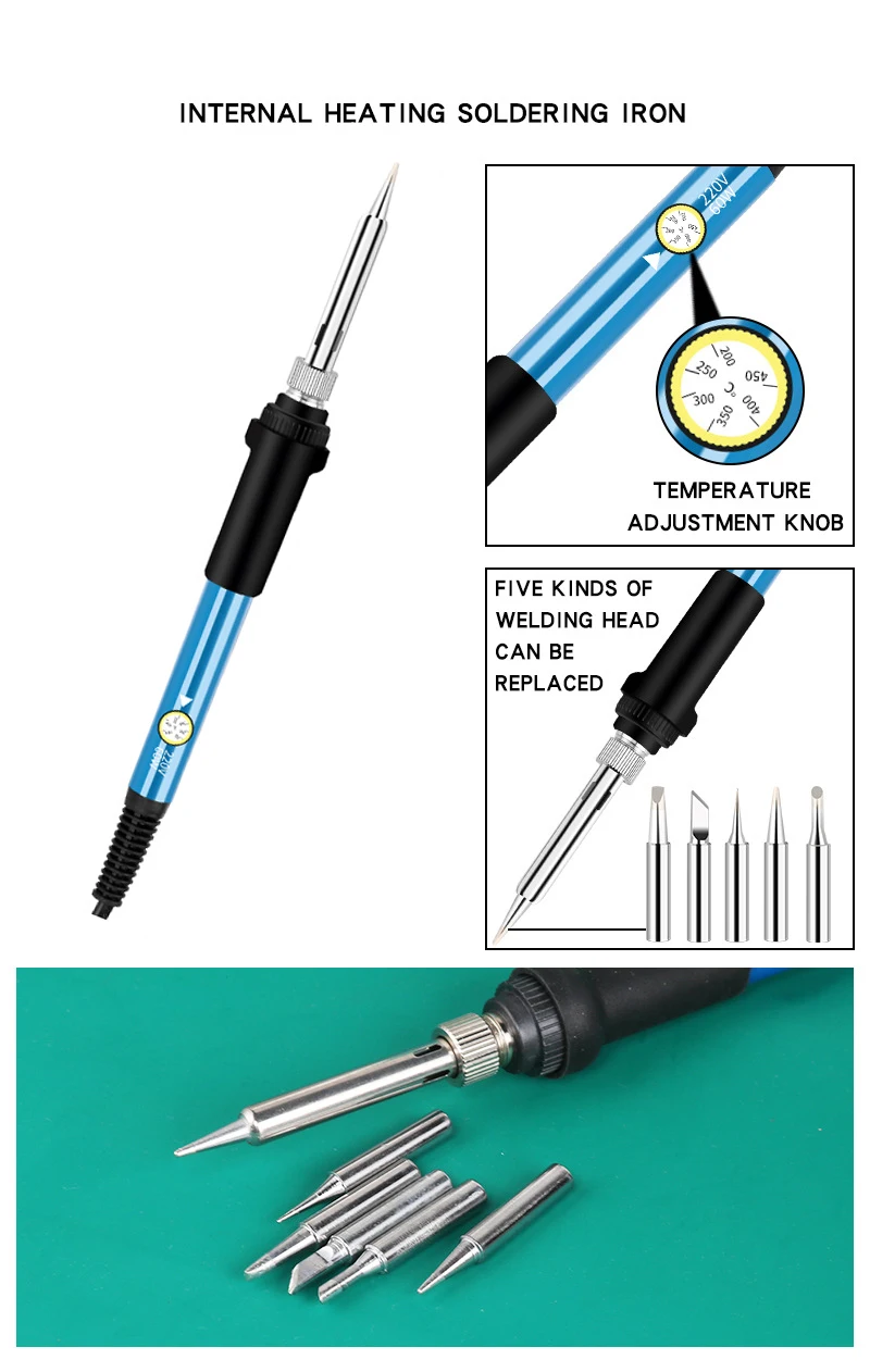 Multi-kit Adjustable Temperature Electric Soldering Iron 220V, 60W Multifunction Welding Solder Rework Station Heat Repair Tools 10 Mallzona S79fbf4c85c7040f68fb9a26d7b8df63bI Multi-kit Adjustable Temperature Electric Soldering Iron 220V, 60W Multifunction Welding Solder Rework Station Heat Repair Tools Mallzona