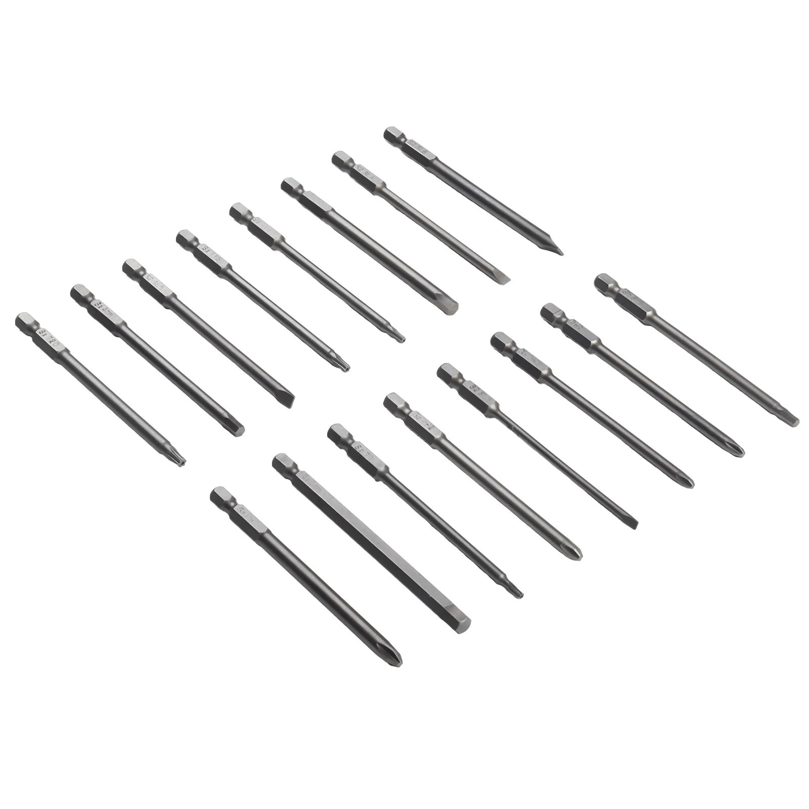 16pcs Torx Screwdriver Bits Slotted Cross Hex Torx Batch Head 100mm For Manual Electric Screwdriver Hand Drill Tools Accessories
16pcs Torx Screwdriver Bits Slotted Cross Hex Torx Batch Head 100mm For Manual Electric Screwdriver Hand Drill Tools Accessories