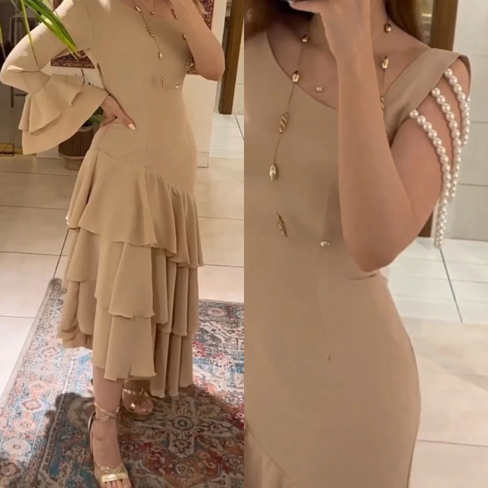 Prom Dresses High Quality Exquisite Asymmetrical Mermaid Pearl Chiffon Formal Occasion Gown вечернее платье женское فساتين الحفل
Prom Dresses High Quality Exquisite Asymmetrical Mermaid Pearl Chiffon Formal Occasion Gown вечернее платье женское فساتين الحفل