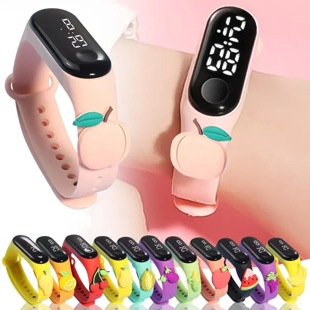 Montre intelligente de sport pour enfants, bracelet en silicone d'extérieur, montre électronique pour enfants, bracelet de dessin animé, montres numériques, cadeau pour garçons et filles 1