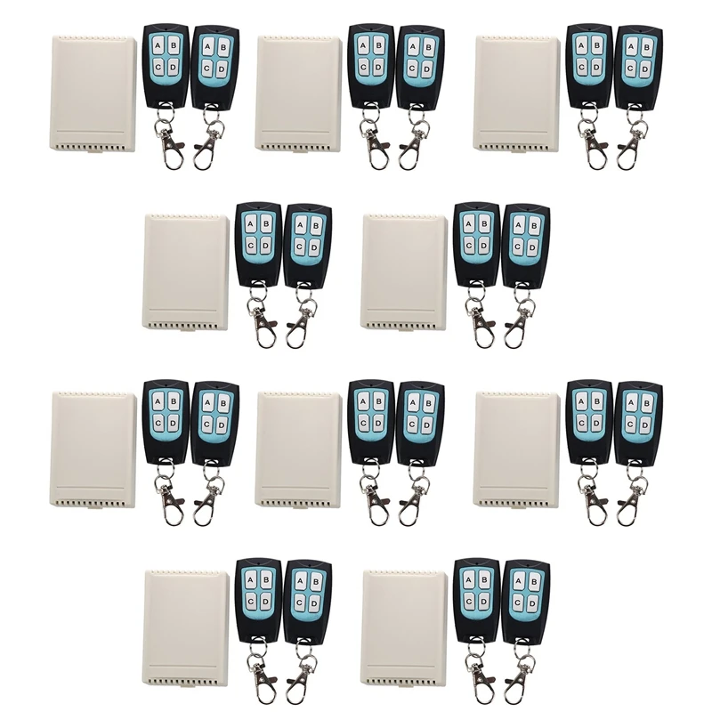 10X DC 12V 4 Channel 200M Wireless RF Remote Control Switch 2 Transmitter + Receiver
10X DC 12V 4 Channel 200M Wireless RF Remote Control Switch 2 Transmitter + Receiver