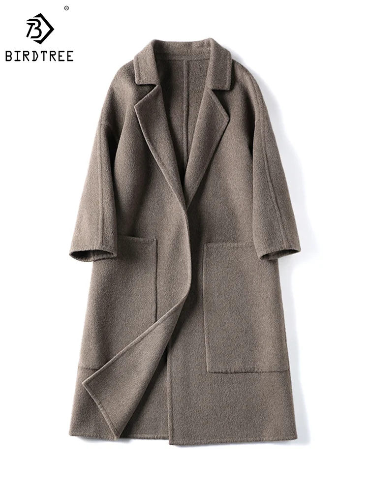 Birdtree 100%Pure Yak Hair Elegant Overcoat Women Solid Loose Big Pocket Dropped Shoulder Fashion Chic Coat Fall Winter C30068QM
Birdtree 100%Pure Yak Hair Elegant Overcoat Women Solid Loose Big Pocket Dropped Shoulder Fashion Chic Coat Fall Winter C30068QM