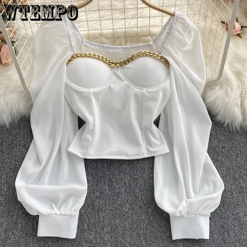 WTEMPO Spring Women Black White Blouses 2023 New Sexy Square Collar Long Lantern Sleeve Short Tops Female Elegant Party Shirts
WTEMPO Spring Women Black White Blouses 2023 New Sexy Square Collar Long Lantern Sleeve Short Tops Female Elegant Party Shirts