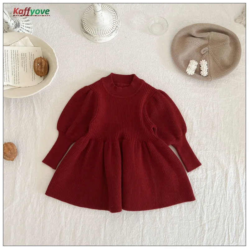 

Kids Girl Sweater Autumn Spring Think Soild Knitted Baby Clothes Full Sleeve Birthday New Party 1 -4 Yrs Coats Infantil Clothing