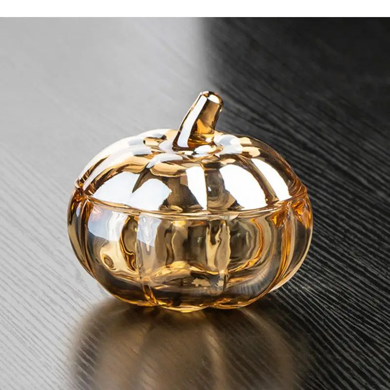 

Pumpkin Shape Glass Ash Tray with Lids Cigar Ashtrays Creative Home Desktop Ashtray Ash Storage Containers Smoking Accessories