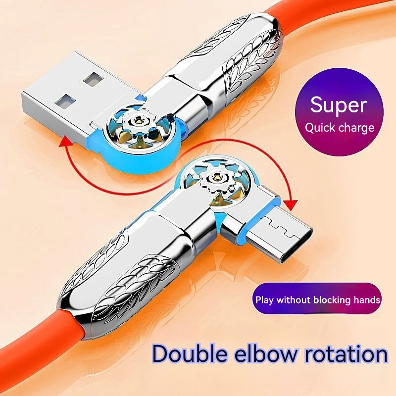 USB Type-C Double Elbow Rotary Led Light Extra Coarse Soft Silicone Machine Quick Charging Data Cable Car General Charging Cable
USB Type-C Double Elbow Rotary Led Light Extra Coarse Soft Silicone Machine Quick Charging Data Cable Car General Charging Cable