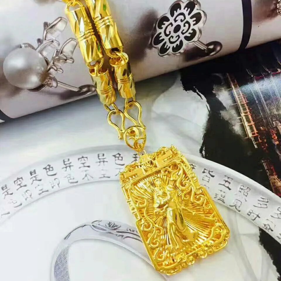 Pure 14K Yellow Gold Color Guangong Pendant Necklace for Men Real 14K Gold Color Chain Men's Jewelry Set Fine Jewelry Gifts
Pure 14K Yellow Gold Color Guangong Pendant Necklace for Men Real 14K Gold Color Chain Men's Jewelry Set Fine Jewelry Gifts