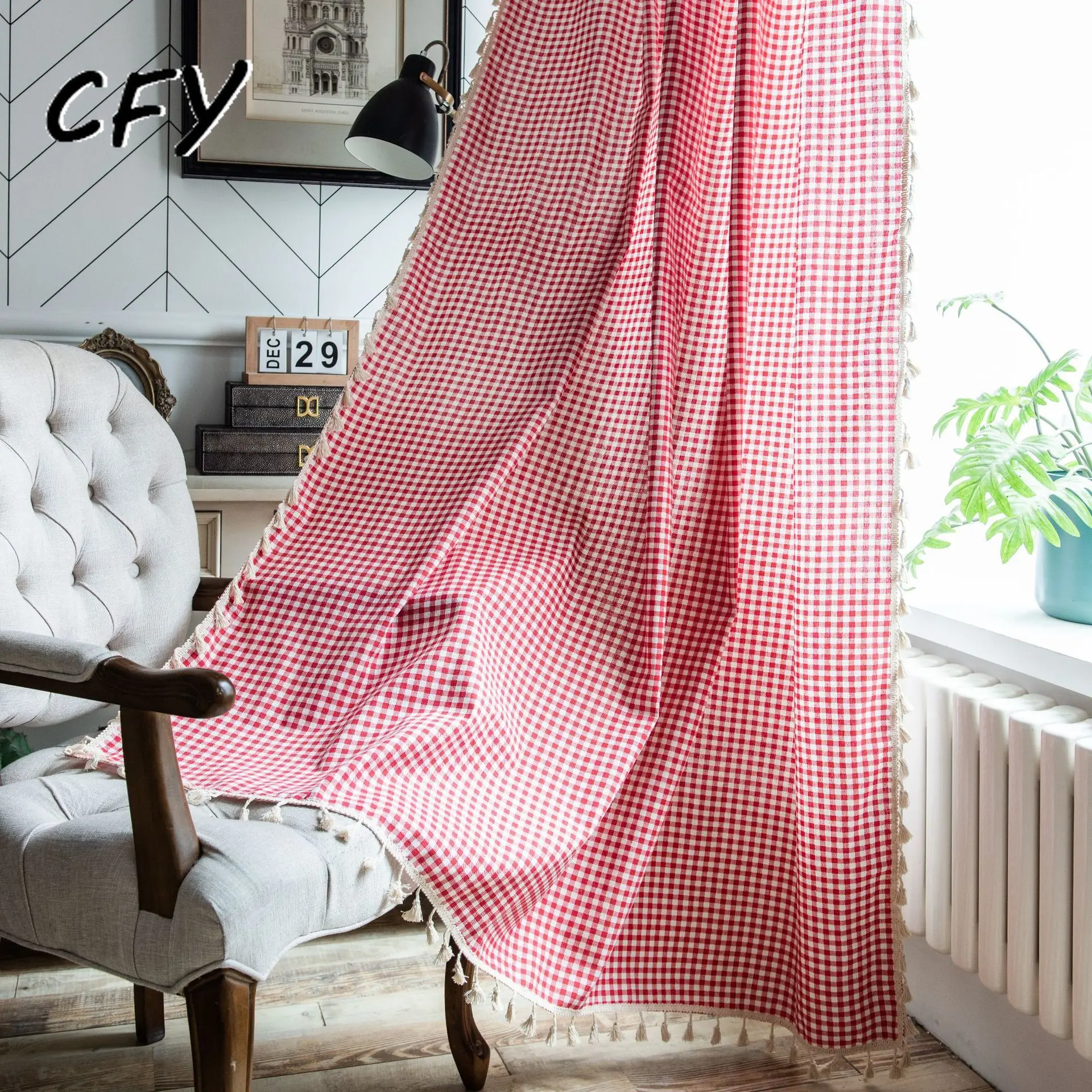 Korean Plaid Cotton Linen with Tassel Window Curtain Blackout Valance for The Luxury Living Room Curtains for Living Room
Korean Plaid Cotton Linen with Tassel Window Curtain Blackout Valance for The Luxury Living Room Curtains for Living Room