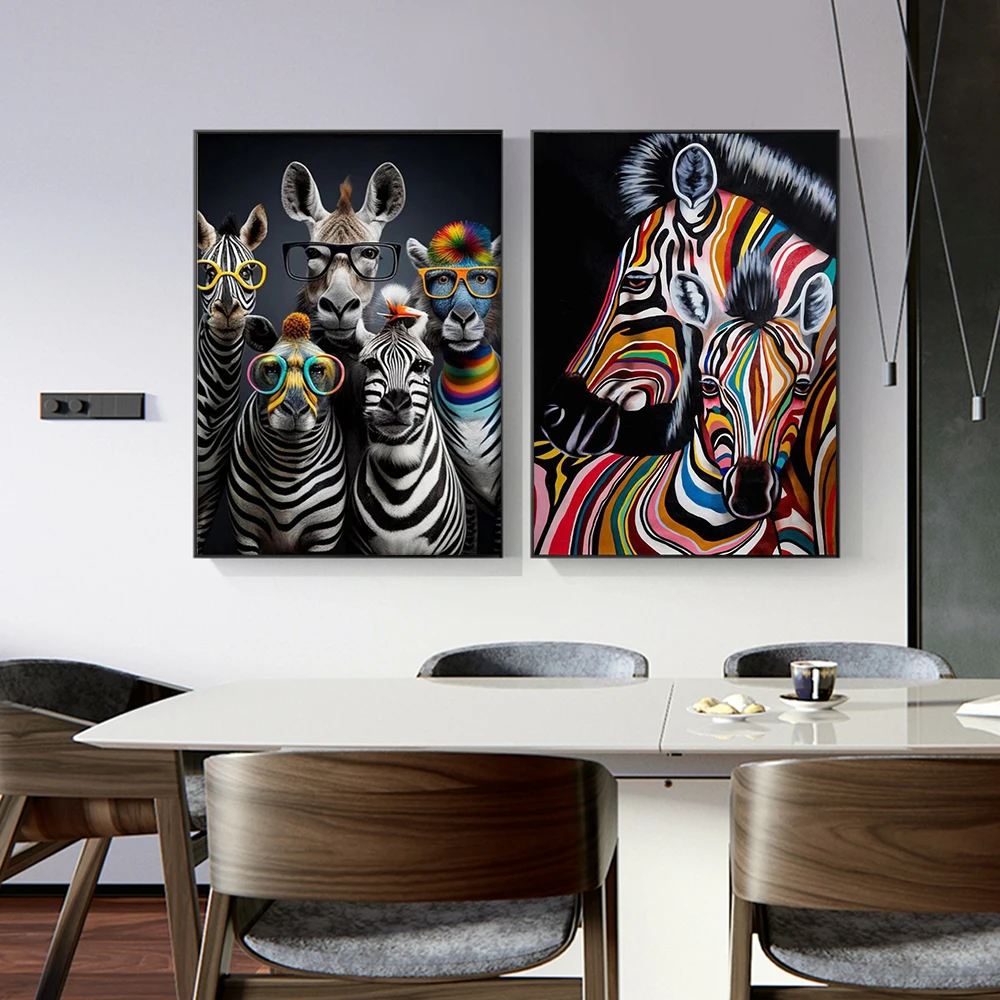 Modern Zebras with Glasses Modern Abstract Graffiti Lines Art Canvas Painting Animal Poster Prints Gift New Home Wall Decoration
Modern Zebras with Glasses Modern Abstract Graffiti Lines Art Canvas Painting Animal Poster Prints Gift New Home Wall Decoration