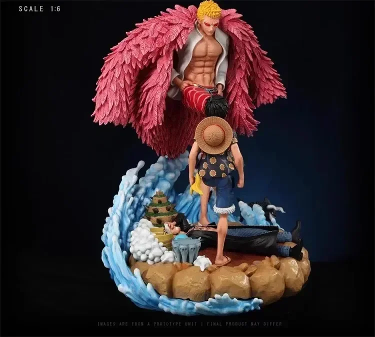 

21cm One Piece Luffy Anime Figure Donquixote Doflamingo Vs Luffy Figurine Pvc Statue Model Decoration Toy Kid Birthday Doll Gif