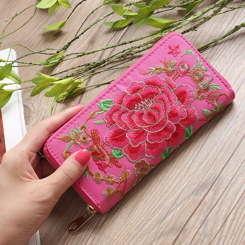 Ladies Ethnic Style Embroidery Wallets Rose Pattern Long Clutch Cloth Money Bag Large Capacity Phone Pocket Women Coin Purse
Ladies Ethnic Style Embroidery Wallets Rose Pattern Long Clutch Cloth Money Bag Large Capacity Phone Pocket Women Coin Purse