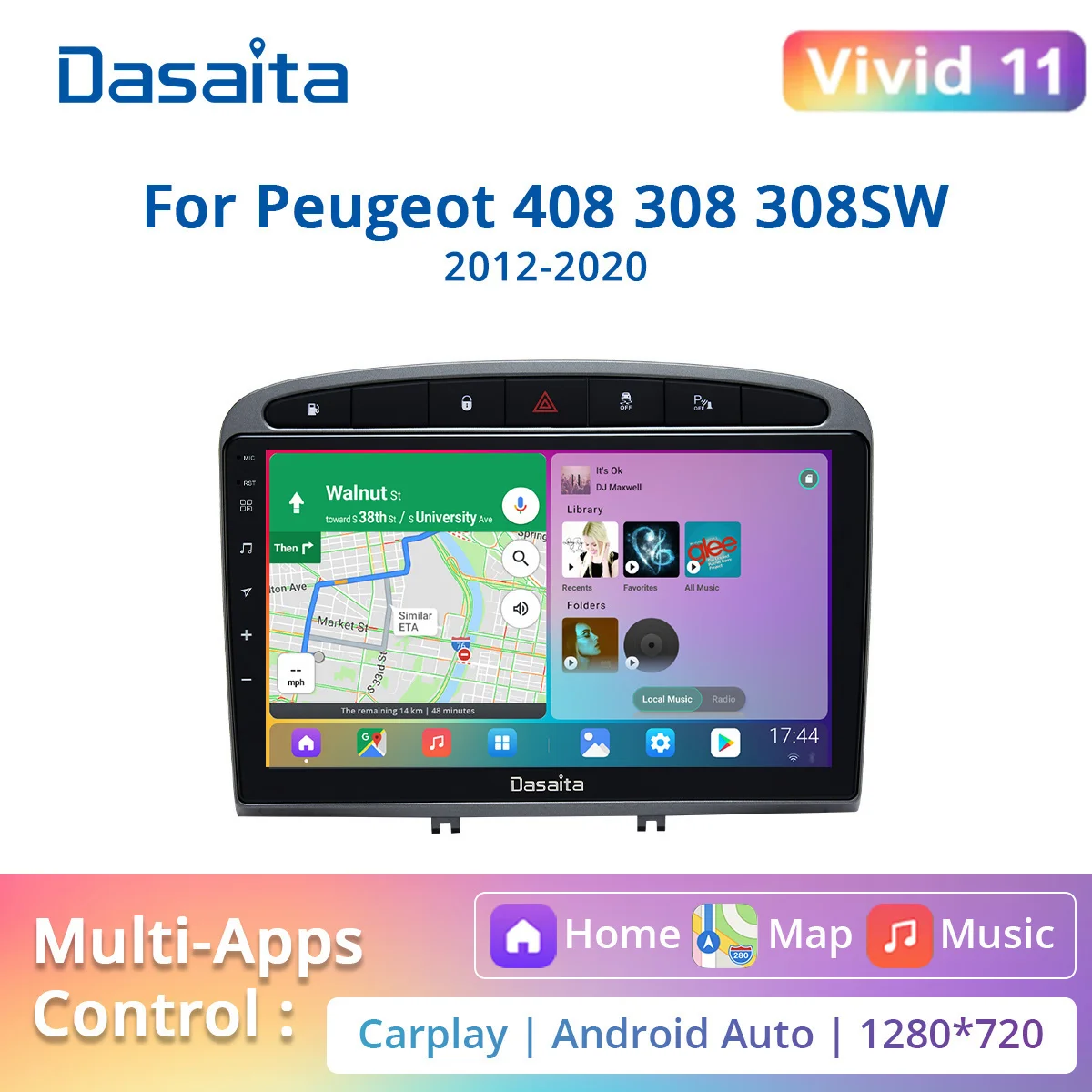 Dasaita Vivid For Peugeot 408 308 308SW 2012-2020 Car stereo 9" IPS Receiver Android Apple Carplay Auto 4G 64G
Dasaita Vivid For Peugeot 408 308 308SW 2012-2020 Car stereo 9" IPS Receiver Android Apple Carplay Auto 4G 64G