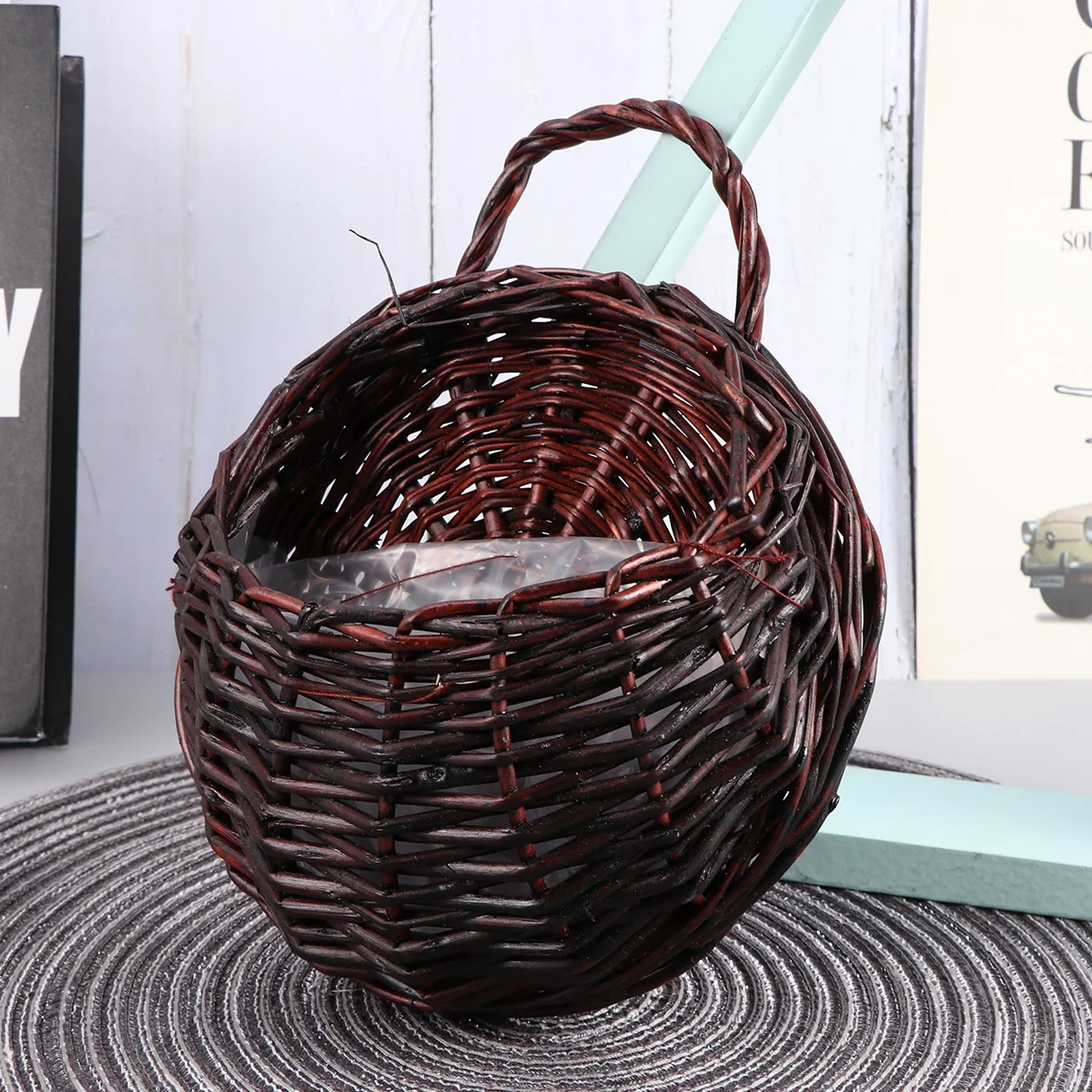 Woven Flower Basket Farmhouse Flower Pot Wall Hanging Floral Basket with Liner Handle Rustic Dry Wet Artificial Plant Holder
Woven Flower Basket Farmhouse Flower Pot Wall Hanging Floral Basket with Liner Handle Rustic Dry Wet Artificial Plant Holder
