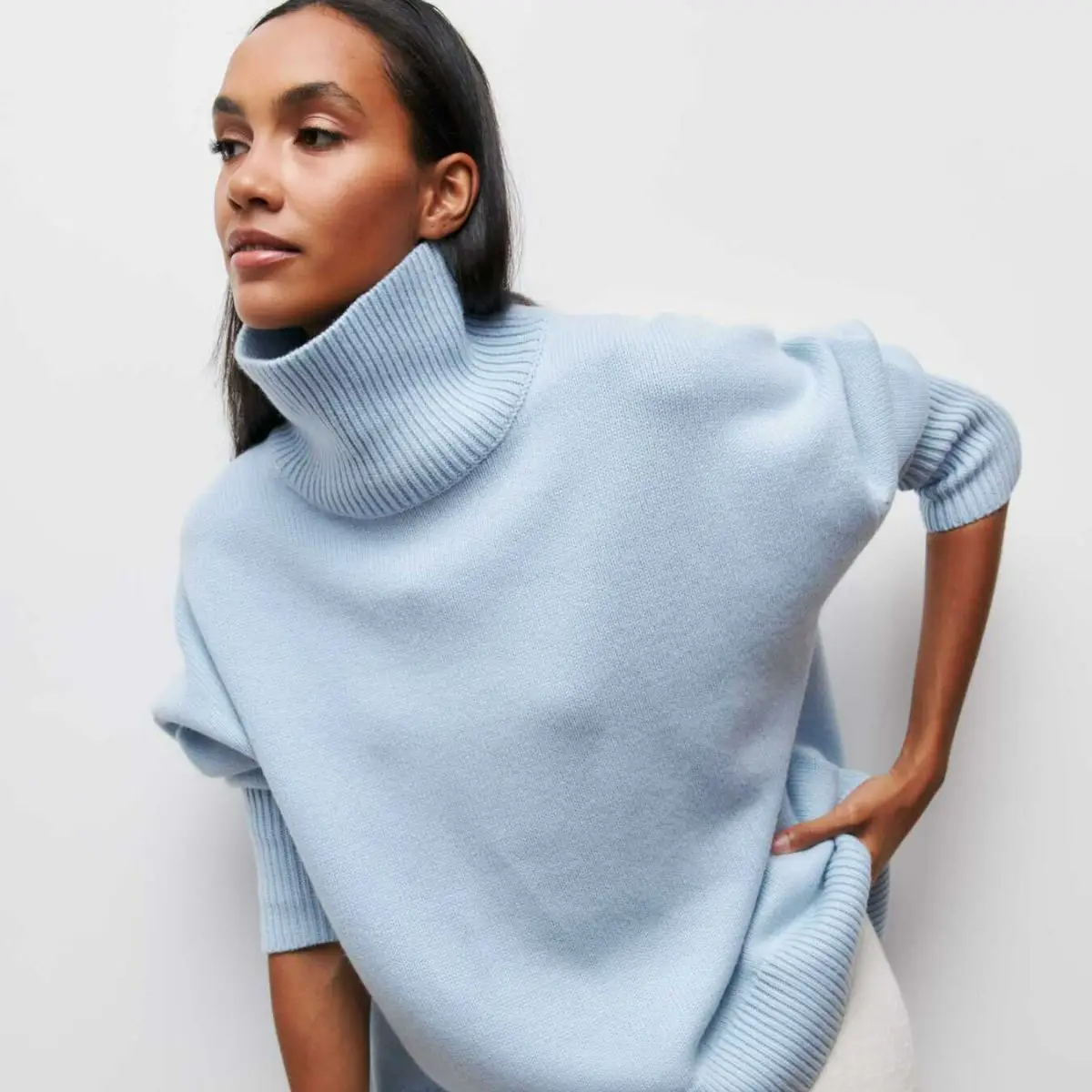 Women's Autumn and Winter New Popular Solid Color Long Sleeve Casual Comfortable Loose Half High Neck Sweater
Women's Autumn and Winter New Popular Solid Color Long Sleeve Casual Comfortable Loose Half High Neck Sweater