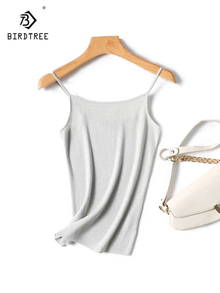 BirdTree, 10.7%Real Silk Spaghetti Vest, Women Solid Slash Neck, Thin Comfortable Versatile Slim Tops, 2024 Summer New P46521QC
BirdTree, 10.7%Real Silk Spaghetti Vest, Women Solid Slash Neck, Thin Comfortable Versatile Slim Tops, 2024 Summer New P46521QC