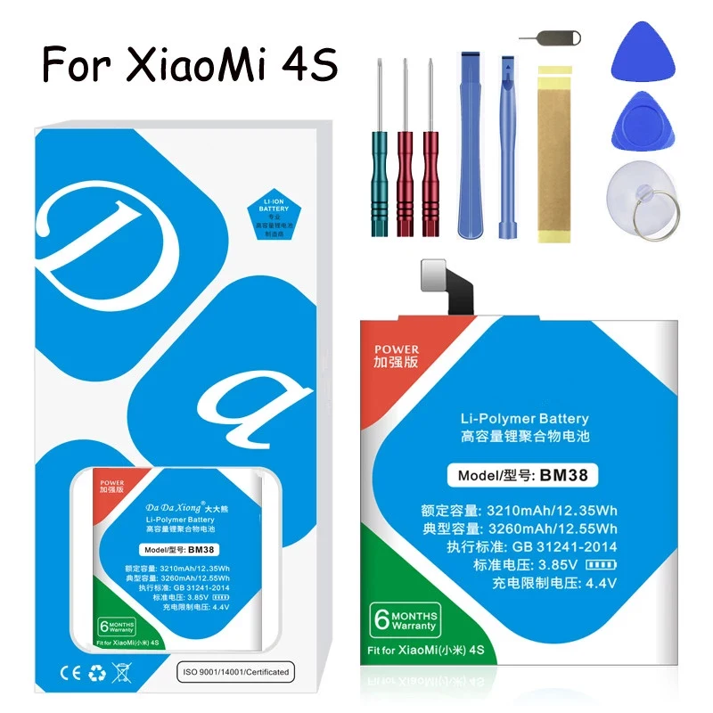 

XDOU BM38 Lithium Polymer Battery For Xiaomi Xiao Mi Xiaomi4S Mi4s Mi 4S M4S 3260mAh Replacement Bateria + Free Tools