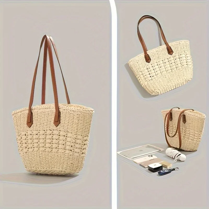 Hollow Braided Straw Travel Tote 4 S7a0fafd78f0842f0bfc9263c23d5cb12N