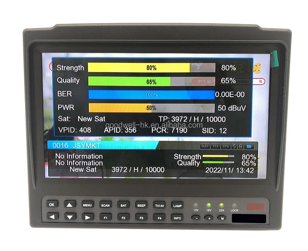 in China TV Star Finder Pro 7 inch LCD Screen H.265 DVB-S/S2/S/T2/T/C AHD Camera Input Satellite Receiver Meter
in China TV Star Finder Pro 7 inch LCD Screen H.265 DVB-S/S2/S/T2/T/C AHD Camera Input Satellite Receiver Meter