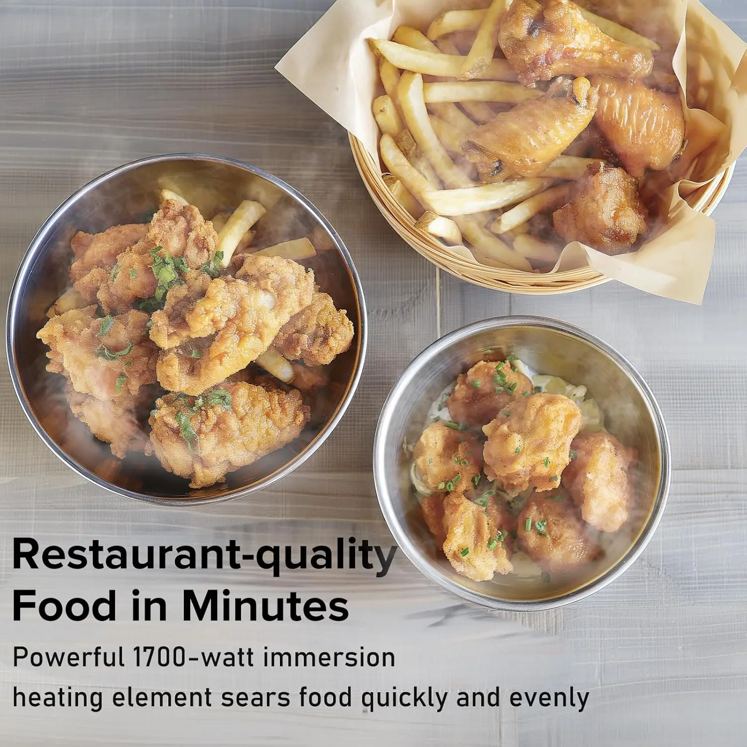 1700-Watt Stainless-Steel Triple Basket Electric Deep Fryer with Timer Free Extra Odor Filter, 4L/17-Cup, Black 6 Mallzona S7a108ee39a6c42d7a63fae93c572ed39I 1700-Watt Stainless-Steel Triple Basket Electric Deep Fryer with Timer Free Extra Odor Filter, 4L/17-Cup, Black Mallzona