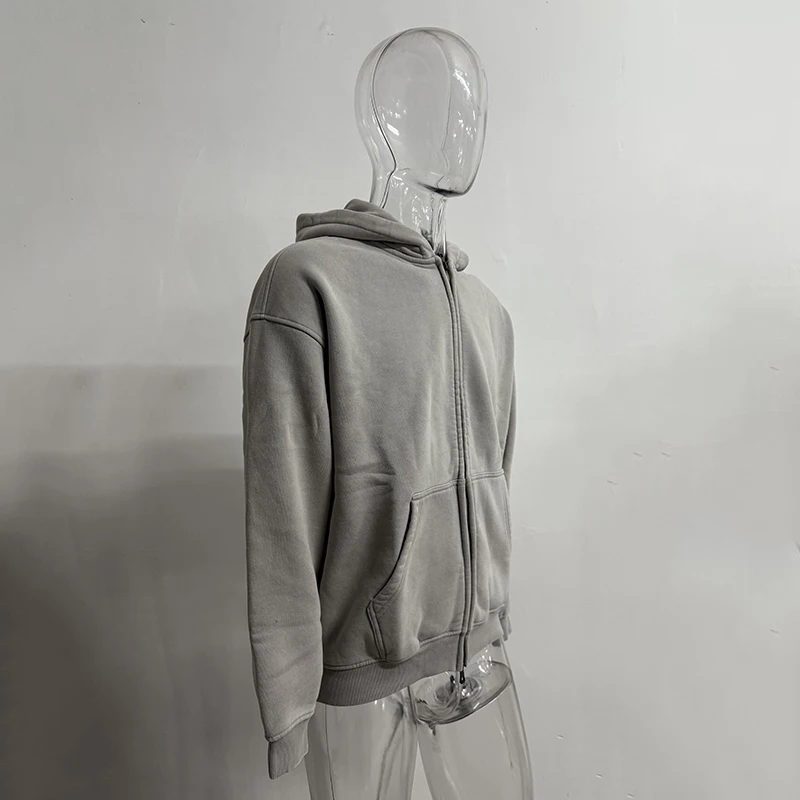 IEFB Men's Wear Wax Printing Vintage Male Hoodies Oversized Loose Zipper Water Washed Plush Sweatshirt Trendy New 9C9349 48 S7a1218a43b324c2b8105e6685aaedc5fG