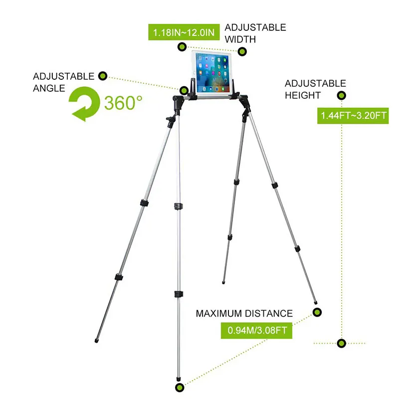 Adjustable Tablet Stand Tripod Holder For iPAD Pro 12.9 Samsung Aluminum Alloy Flexible Scalable Arm Floor Desk Ded Stand 11 Adjustable Tablet Stand Tripod Holder For iPAD Pro 12.9 Samsung Aluminum Alloy Flexible Scalable Arm Floor Desk Ded Stand 5