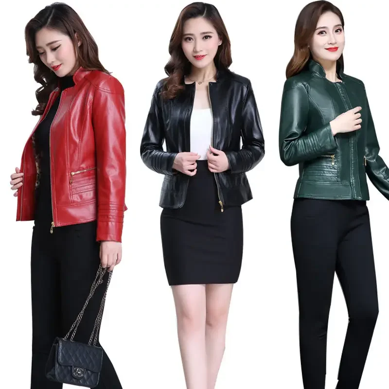 Women leather jacket Casual Women 6XL coat quality PU 2020 spring fall women clothing Washed leather short top coat
Women leather jacket Casual Women 6XL coat quality PU 2020 spring fall women clothing Washed leather short top coat