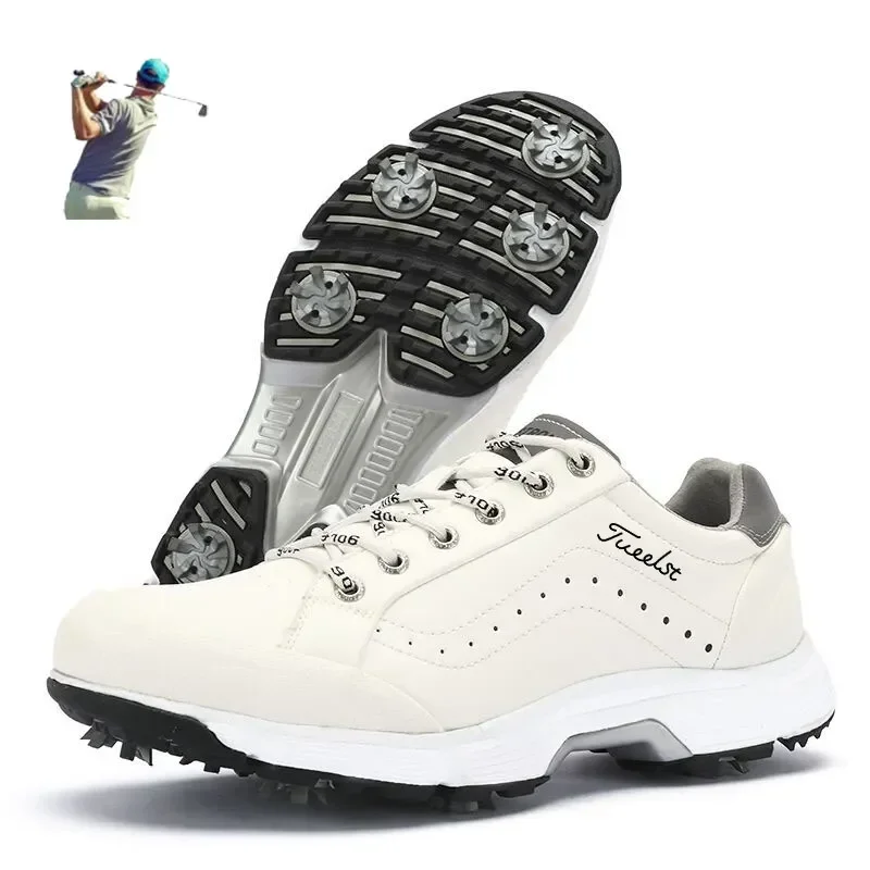 

Men's Outdoor Leather Professional Training Golf Shoes Waterproof And Breathable Hot Sale BOA Spin Buckle Sports Casual Shoes