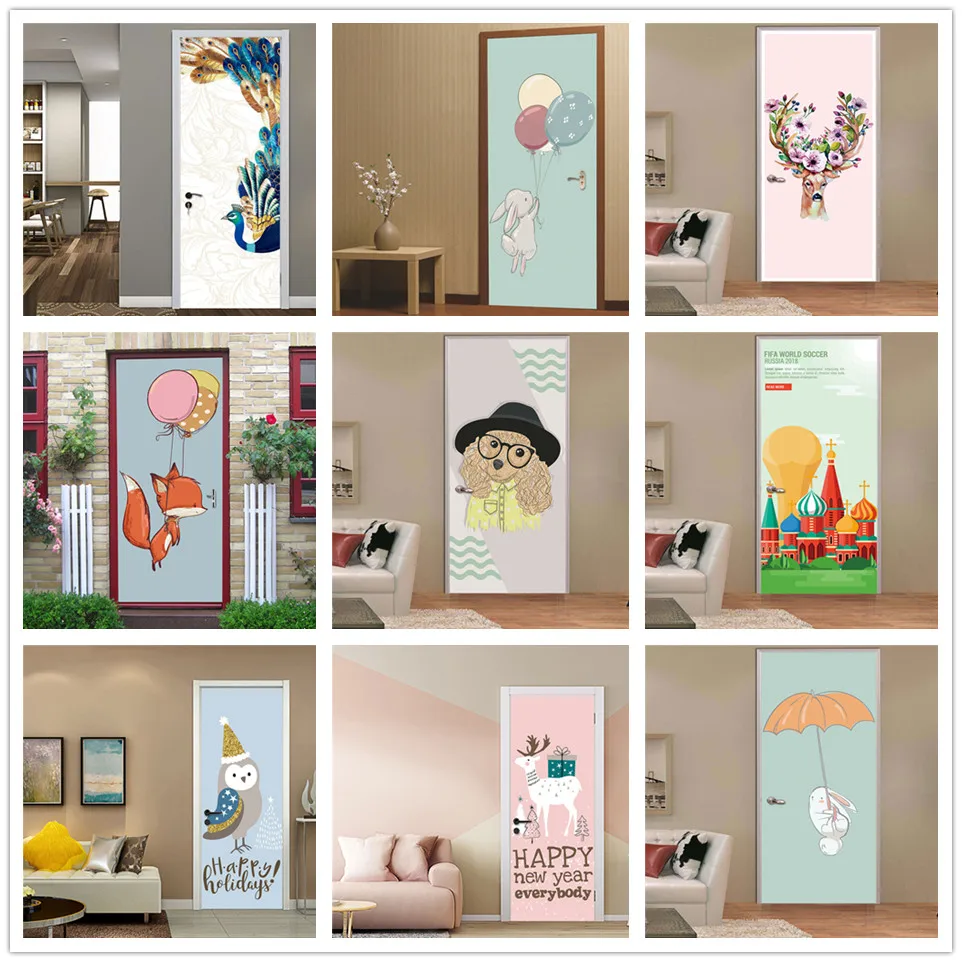 Ins Cartoon Sticker on the Doors Vinyl Self-adhesive Waterproof Wallpaper Removable DIY Mural Decals Home Decor Animals Posters
Ins Cartoon Sticker on the Doors Vinyl Self-adhesive Waterproof Wallpaper Removable DIY Mural Decals Home Decor Animals Posters